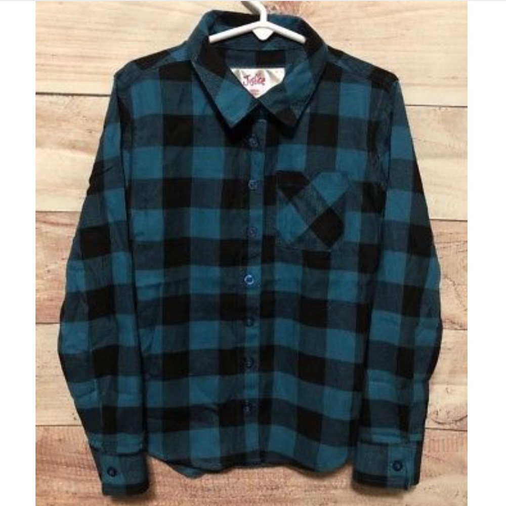 Justice Girls Shirt Button Up Long Sleeves Sz 6/7